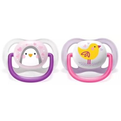 Пустышка ортодонтическая Ultra Air Animal для девушек, от 0 до 6 месяцев, 2 шт, Avent SCF080/06