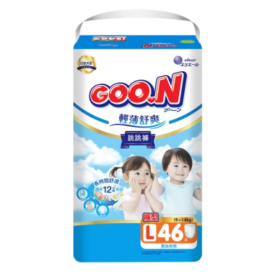 Трусики-подгузники GOO.N Slim & Comfortable для детей 9-14 кг (размер 4(L), унисекс, 46 шт) 21001092, L
