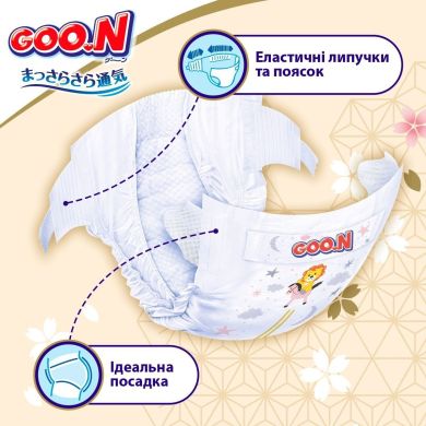 Підгузки GOO.N Premium Soft для дітей 5-9 кг (розмір 3(M), на липучках, унісекс, 64 шт) F1010101-154, M