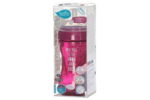 Дитяча антиколькова пляшечка Nuvita Mimic Cool 250 мл пурпурна NV6032PURPLE, Пурпурний
