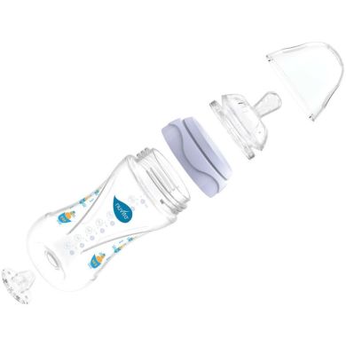 Бутылочка для кормления антиколиковая Nuvita Mimic 250 мл 3м + голубая NV6030Blue, Голубой