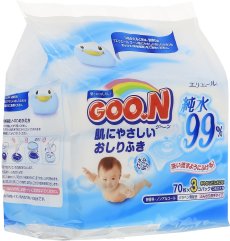 Влажные салфетки GOO.N для чувствительной кожи 3 сменных блока по 70 шт 733777 4902011731620