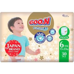 Трусики-підгузки GOO.N Premium Soft для дітей 15-25 кг розмір 62XL, унісекс, 30 шт F1010101-159, XXL
