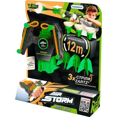 Игрушечный лук на запястье серии Air Storm WRIST BOW (зеленый, 3 стрелы) Zing AS140G