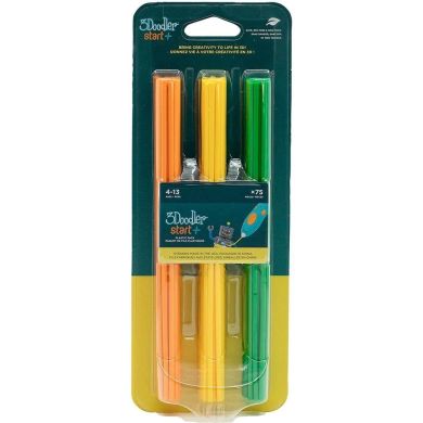 Набор стержней для 3D-ручки 3Doodler Start МИКС (75 шт: оранжевый, желтый, зеленый) 3DS-ECO-MIX2-75
