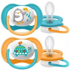 Пустушка ортодонтична Ultra Air Animal для хлопчиків, від 6 до 18 місяців, 2 шт, Avent SCF080/07