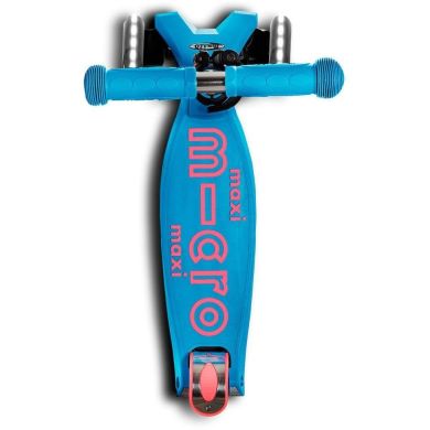 Самокат MICRO серії Maxi Deluxe LED &ndash; АКВА (до 50 kg, триколісний, світло) Micro MMD078
