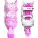 Роликовые коньки Neon Inline, размер 30-33, розовая LED подсветка 2 колес с каждой стороны NT07P4