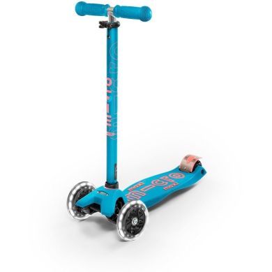Самокат MICRO серії Maxi Deluxe LED &ndash; АКВА (до 50 kg, триколісний, світло) Micro MMD078