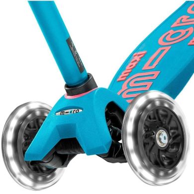 Самокат MICRO серії Maxi Deluxe LED &ndash; АКВА (до 50 kg, триколісний, світло) Micro MMD078