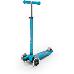 Самокат MICRO серии Maxi Deluxe LED - АКВА (до 50 kg, трехколесный, свет) Micro MMD078