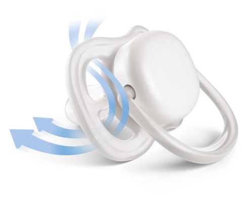 Пустышка Philips AVENT Ultra Air с декором 6-18 мес. 2 шт. для девочек SCF343/22, Розовый