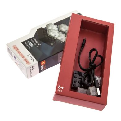 Конструктор Light Stax База 4х4 в наборе с элементами 2х2 Transparent LED LS-S11501