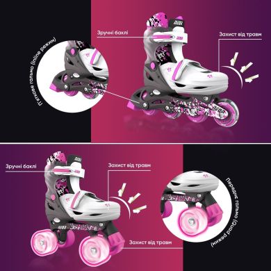 Роликові ковзани Neon Сombo, розмір 34-37, рожевий NT10P4