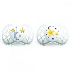 Пустушка ортодонтична Nuvita Air силіконова 0 м+ світиться в темряві 2 шт. NV7062, Білий, 2