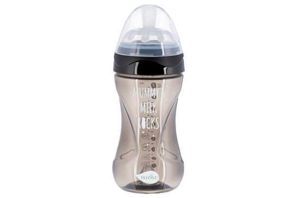 Детская Антиколиковая бутылочка Nuvita Mimic Cool 250мл черная NV6032BLACK, Черный