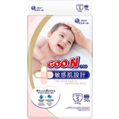 Подгузники Goo.N Plus для детей 4-8 кг (размер S, на липучках, унисекс, 50 ​​шт) 843334 4902011843347