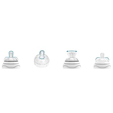 Бутылочка для кормления антиколиковая Nuvita Mimic 330 мл 4м + голубая NV6050, Голубой
