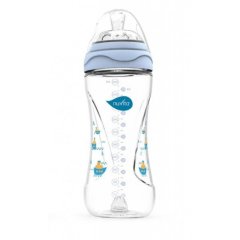 Бутылочка для кормления антиколиковая Nuvita Mimic 330 мл 4м + голубая NV6050, Голубой