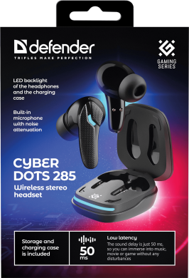Гарнітура Defender CyberDots 285 TWS Bluetooth Black (63285)