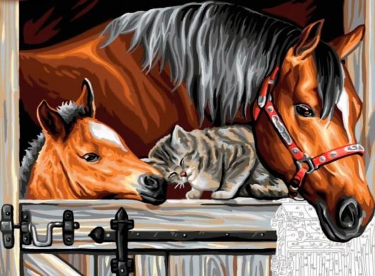 Набор для творчества Sequin Art Painting By Numbers Senior Stable Dooor Trio SA1523