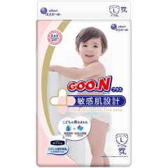 Подгузники Goo.N Plus для детей 9-14 кг (размер L, на липучках, унисекс, 54 шт) 843336 4902011843361