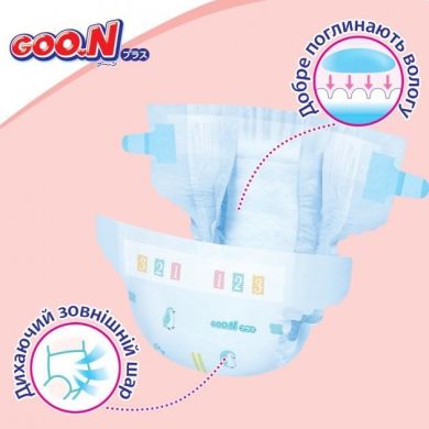 Подгузники Goo.N Plus для новорожденных до 5 кг (размер SS, на липучках, унисекс, 36 шт) 843333 4902011843330