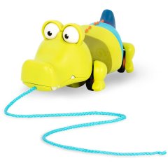 Игрушка-каталка Battat Крокодил Щелк-клаус BX1674Z, Зелёный
