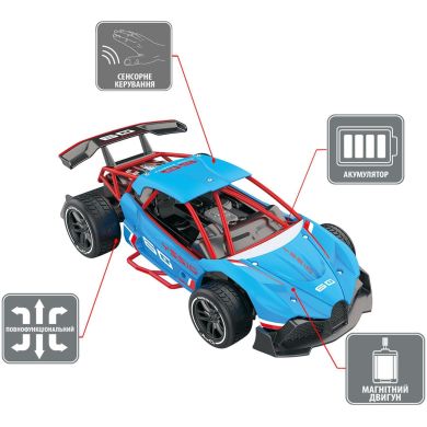 Автомобиль GESTURE SENSING на р/у и на сенсорном управлении DIZZY (голубой, аккум.3,7V, 1:16) Sulong Toys SL-285RHB