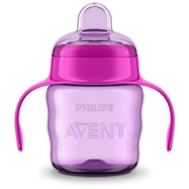 Чашка з м'яким носиком і ручками Philips Avent 6 міс+ рожева 200 мл SCF551/03, Рожевий