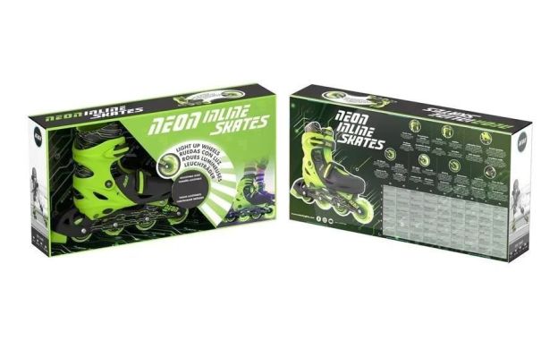 Роликові ковзани Neon Inline, розмір 34-37, зелений NT08G4